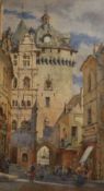 Andrew B. Donaldson (1840-1919), watercolour, 'Loches', 45 x 25cm