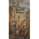 Andrew B. Donaldson (1840-1919), watercolour, 'Loches', 45 x 25cm