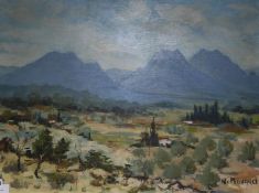 Robert Rouard, oil on canvas, landscape Provence, signed, 54 x 73cm, unframed