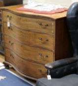 A George III inlaid mahogany serpentine chest W.112cm