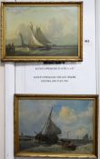 19th century Dutch School, near pair of oils on panel, shipping off the coast, one signed Seals