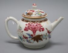 An 18th century Chinese famille rose teapot height 13cm