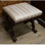 An upholstered X frame stool W.41cm