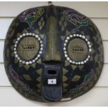 A West African Luba style beadwork inset mask approx. 43cm