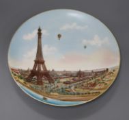 An Eiffel Tower Paris exposition commemorative dish diameter 35cm