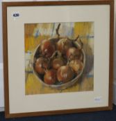 Jane Hope, pastel, "Onions", signed and dated 2004, 28 x 28cm