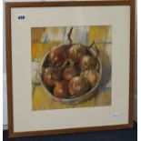 Jane Hope, pastel, "Onions", signed and dated 2004, 28 x 28cm