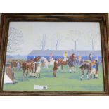 G. D. Tidmarsh, gouache, Southdown Hunt Races, Plumpton, signed, 49 x 62cm