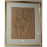 John S. Sargeant, lithograph, portrait of a lady, 57 x 42cm