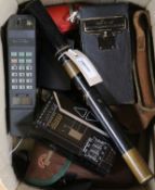 A Nokia Mobira Cityman 1320, c 1987, with charger , a 1943 telescope sighting No 22C Mk. II by