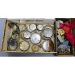 A quantity of mixed medals and watches.