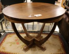 A French Art Deco walnut occasional table W.75cm