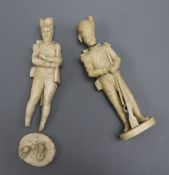 Two Dieppe ivory figures of Napoleonic soldiers