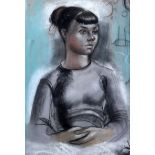 Sydney D' Horne Shepherd (1909-1993)pastel,Portrait of a seated girl,signed,45 x 31cm