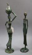 Two bronze Tribal figures tallest 43cm