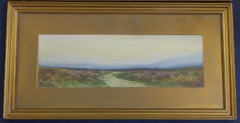 Rubens Southey (1881-1933)pair of watercolours,Moorland scenes,signed,18 x 53cm