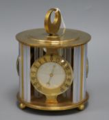 A 1960's desk clock compendium, signed Charles Hour, height 18cm