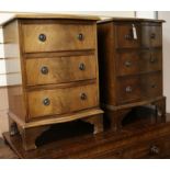 A pair of serpentine mahogany bedside chests W.51cm