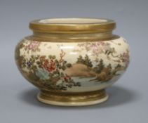 A Satsuma vase decorated with birds and flowers height 12.5cm