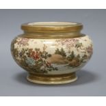 A Satsuma vase decorated with birds and flowers height 12.5cm