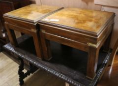 A pair of American oak lamp tables W.51cm