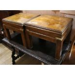 A pair of American oak lamp tables W.51cm