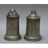 Two Victorian pewter thick-walled jelly moulds tallest 21cm