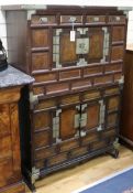 A Korean elm chest, in two parts W.95cm