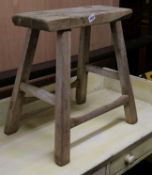 A rustic stool W.47cm