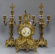 An ormolu clock set garniture height 46cm