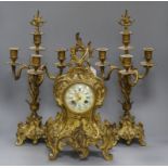 An ormolu clock set garniture height 46cm