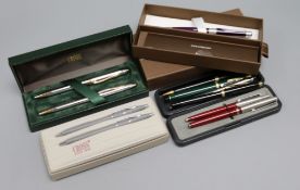 A collection of Cross fountain pens and Concorde