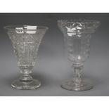 Two cut glass vases tallest 26cm