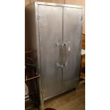 A two door aluminium wardrobe W.95cm