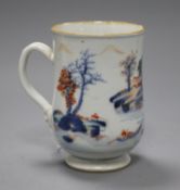 An 18th century Chinese verte Imari mug height 13.5cm