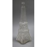 A Benoit Sevres Toulouse French glass oil bottle and stopper in the form of The Eiffel Tower