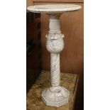 An Indian carved marble pedestal H.61cm