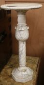 An Indian carved marble pedestal H.61cm