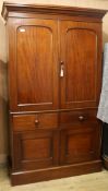 A Victorian mahogany linen press W.122cm