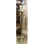 A classical style gilt metal brass standard lamp