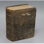 Bible in English, bound with Psalmes, Concordances, lacking title page and early and final pages,