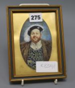 A portrait miniature of Henry VIII 3 x 5in.