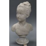After Jean-Antoine Houdon (French 1741-1828). A marble bust of Louise Brongniart height 47cm