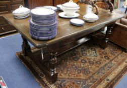 A 17th century style oak refectory table 208 x 101cm