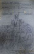 Frank Brangwyn, pencil on tracing paper, design for From the Forces Programme, initialled 43 x