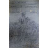 Frank Brangwyn, pencil on tracing paper, design for From the Forces Programme, initialled 43 x