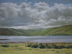 Ronald A Craig, oil on board, Burst of Sunshine Loch Caron, signed 44 x 60cm