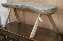 A rustic stool W.120cm