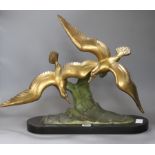 An Art Deco seagulls group height 43cm