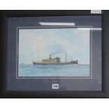 William Tunnicliffe, watercolour, The British India S.N.Co. liner Margha (II) signed and inscribed